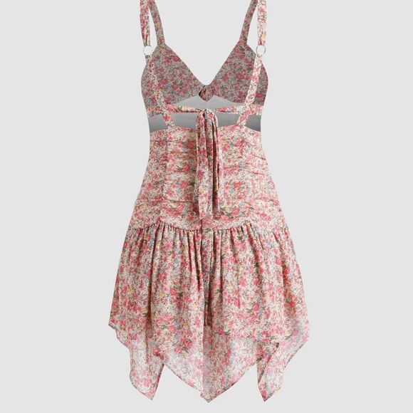 Nwt Cider Ditsy Floral Ruched Cami Dress sz S - Picture 3 of 14